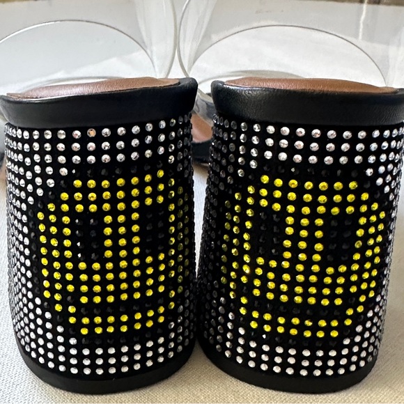 (NWOT) Kurt Geiger Party Clear Embellished Smiley Face Block Heel Sandals 6.5 - Picture 6 of 8